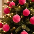 thumbnail image 2 of Bxaolu 6Pcs Velvet Christmas Ball Ornaments 2.4" Flocked Christmas Tree Hanging Ornaments Shatterproof Xmas Bulbs for Home Xmas Tree Party Decor (Hot Pink), 2 of 9