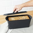thumbnail image 2 of Navaris Bread Loaf Pan with Lid - Cast Iron Baking for Bulge Top Flat Breads Meat Veg Meatloaf Banana Tin, 13 3/8" x 5 1/8"- Black, 2 of 6