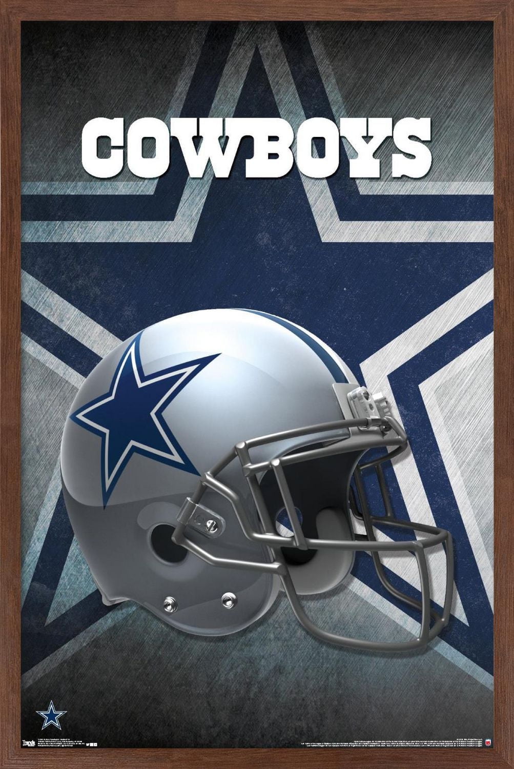 NFL Dallas Cowboys - Helmet 16 Wall Poster, 22.375" x 34" Framed