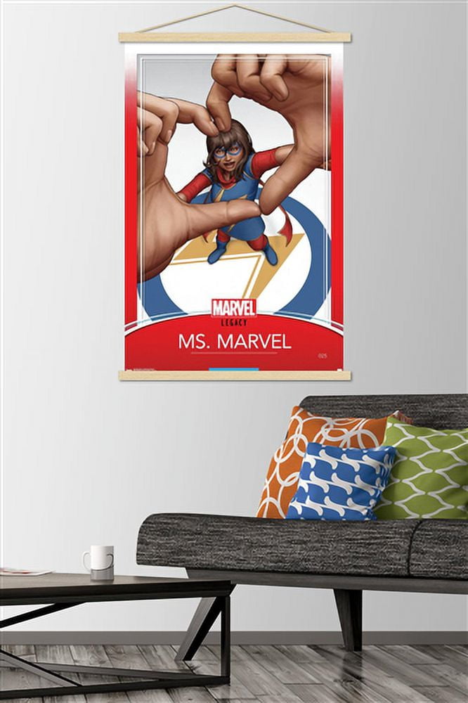 Marvel Comics - Ms. Marvel - Ms. Marvel #25 Wall Poster with Wooden Magnetic Frame, 22.375" x 34"