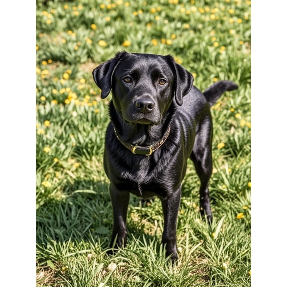 Black Labrador Retriever Diamond Art 5D Diamond Painting DIY Kits Full Round Drill Rhinestone Crystal by Number Stitch Handmade Arts and Crafts for Living Room Bedroom Home Wall Decor 12x16 inch