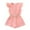 Pink, variant on Trendy Girls Romper Elegant Outfit Summer Button-Up Jumpsuit Stylish Fly Sleeve Playsuit for and Toddlers