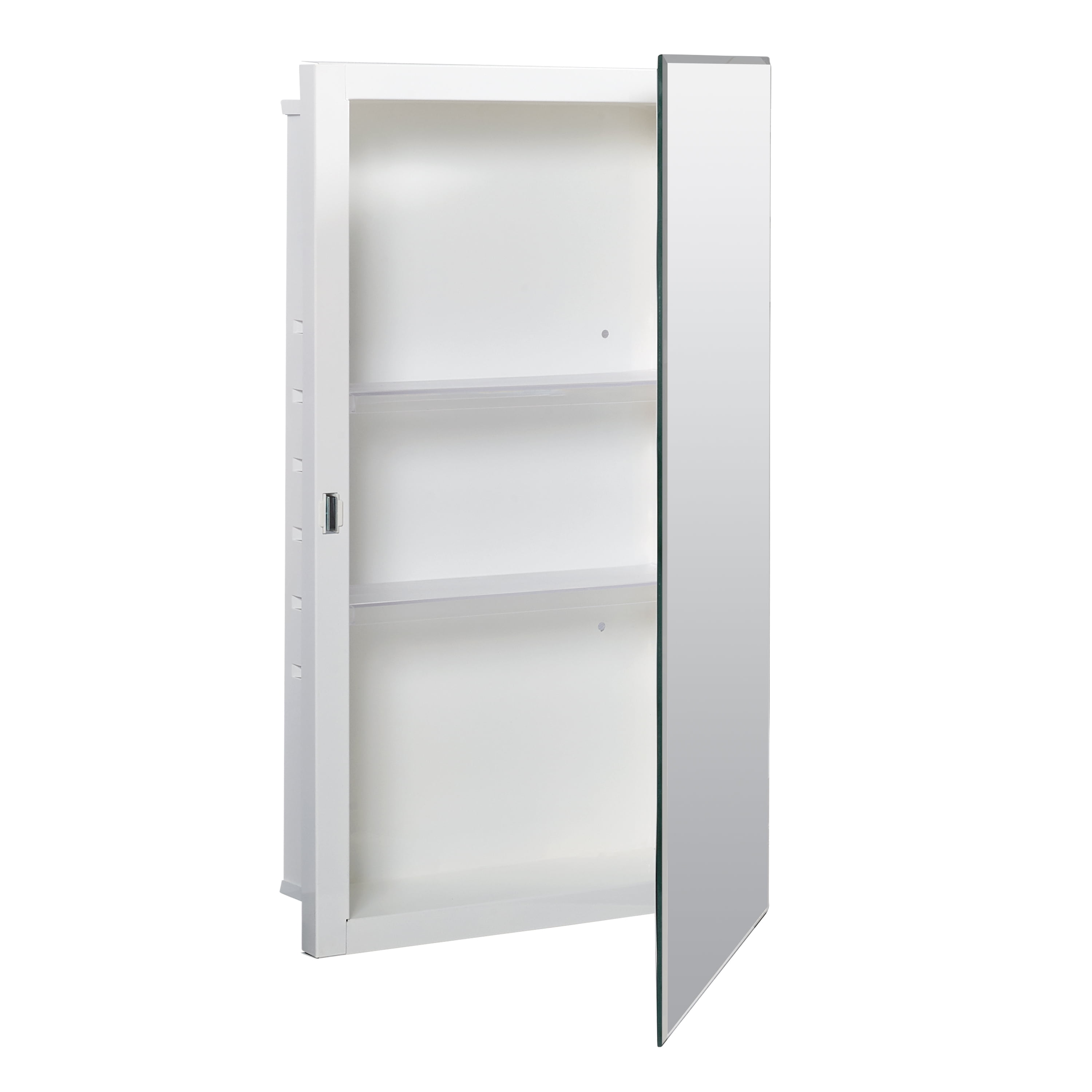 Jensen Modular Shelf 16-in x 26-in Recessed Mount Stainless Steel Mirrored  Medicine Cabinet at