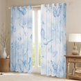 thumbnail image 2 of jejeloiu Butterfly Black Out Curtains,Rustic Animal Curtains Pack of 2 (42x63 Each),Gradient White Blue Bedroom Curtains For Girls,Breathable Home Decor, 2 of 6