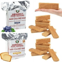 Grizzly Gear Emergency Food Rations 2 Bar Combo Pack Blueberry and Vanilla Pound Cake Flavored Bars - 3600 Calorie - 6 Day, 144 Hour Supply For Disaster, Hurricane, Flood Preparedness -5 Year Shelf