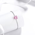 thumbnail image 2 of Beautlace 925 Sterling Silver Heart Charm Bracelet,Adjustable Birthstone Bracelet for Women,7.5" + 2" Extender, 2 of 7