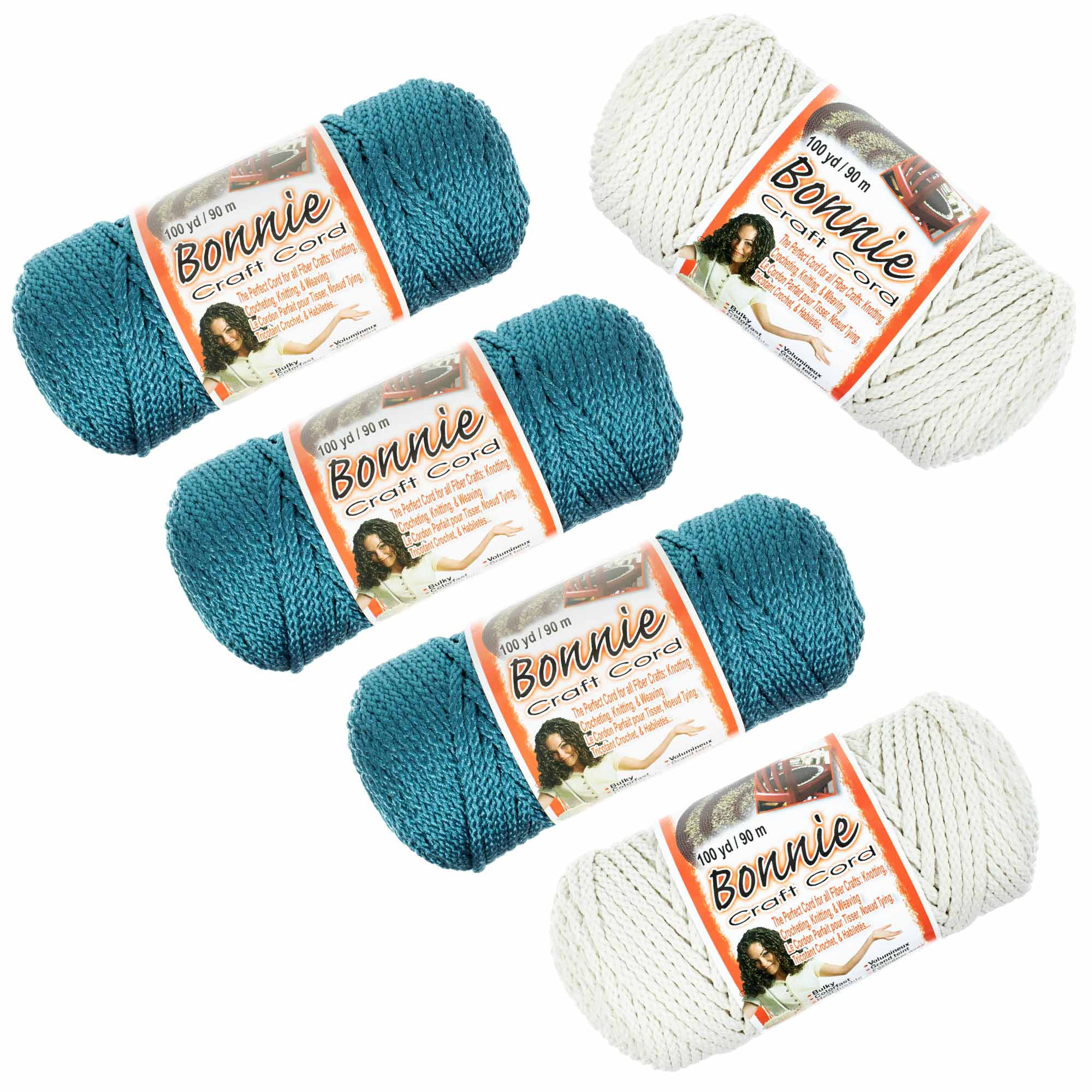 Craft County Bonnie Macrame Cord 4mm or 6mm 5 Pack 100 Yard