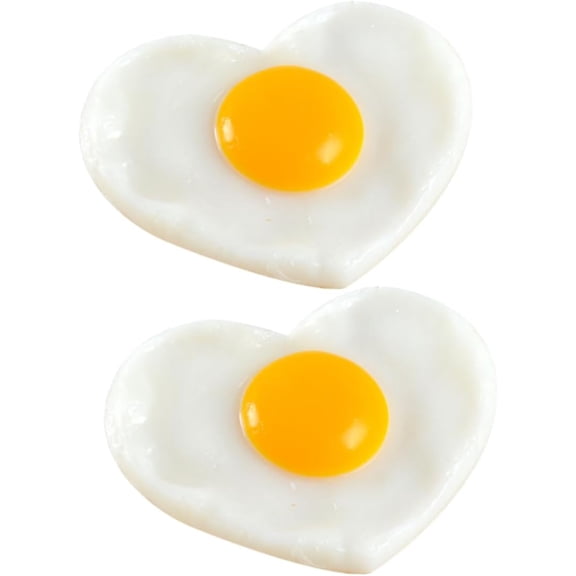 2Pcs Realistic Simulation Fried Egg Decor Models Fake Fried Eggs for Home Decoration Photo Props and Fun Playthings Bright Color Design
