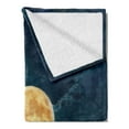 thumbnail image 2 of Ocean Soft Flannel Fleece Throw Blanket, Super Moon over Ocean Surface Midnight View Dreamy Mystic Picture Print, Cozy Plush for Indoor and Outdoor Use, 50" x 60", Yellow Navy, by Ambesonne, 2 of 5