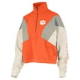 thumbnail image 2 of Women's Pressbox  Orange Clemson Tigers Ferrara Color Block Quarter-Zip Sweatshirt, 2 of 3
