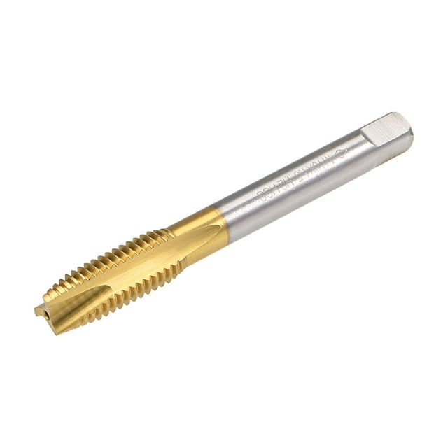 Broca de rosca de punto espiral M10 x 1.5, roscas rectificadas H2 3 flautas, HSS 6542 recubierto de titanio