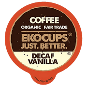 EKOCUPS Vanilla Organic Decaf Coffee Pods, Medium Roast, 40 Count for Keurig Machines