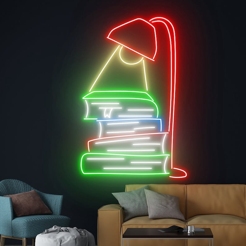 Handmadetneonsign Open Book Neon Sign, Book Open Shop Neon Light, Bookworm LED Light, Bookish Sign