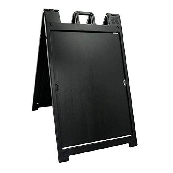 Plasticade Panneau de Trottoir Deluxe en A Pliable Portable Double Face avec Système de Changement Rapide, Noir
