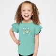 thumbnail image 5 of Leo the Truck Palm Leaves and Floral Outline - Flutter Sleeve Graphic T-Shirt, 5 of 8