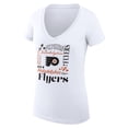 thumbnail image 2 of Women's G-III 4Her by Carl Banks White Philadelphia Flyers Super-Slim Fit Lightweight Collage Team Graphic T-Shirt, 2 of 3