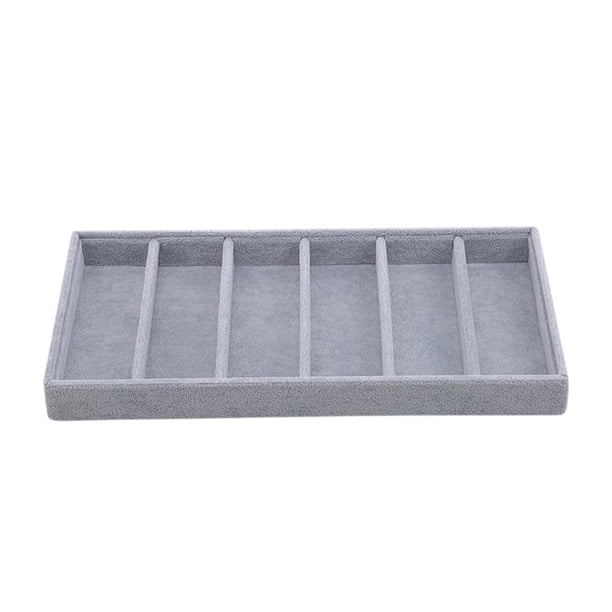 Bandeja para exhibir gafas de sol, caja de almacenamiento para anteojos, elegante contenedor con 6 compartimentos gris