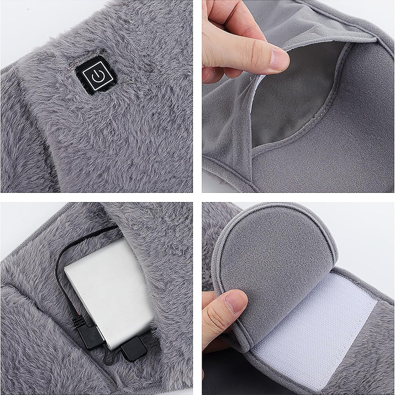 Uanit USB Powered Heating Waist Belt with Hand Warmer Pockets and Three Temperature Settings, Rechargeable Heated Belt for Body Joints and Muscle Comfort During Cold Weather Activities
