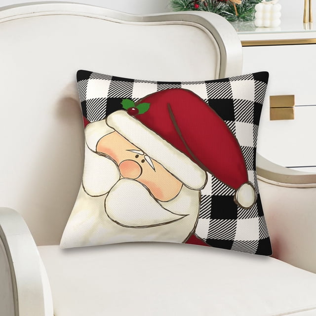 Christmas Snowman Pillow Cover Snowman Printed Cushion Cover Decorative Sofa Cover Home Furnishings Unattached Sided Digital Printed Linen Pillowcase
