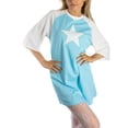 thumbnail image 1 of Jess por Meiko Vestido de Mujer T-shirt Oversized con Mangas 3/4 en Contraste Star Struck XL Azul Claro, 1 of 6