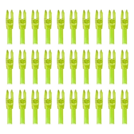 Uxcell Archery Arrows Nocks Plastic Insert Arrow Nock Replacement Arrow Tails for Hunting Shooting Compound Recurve Transparent Yellow