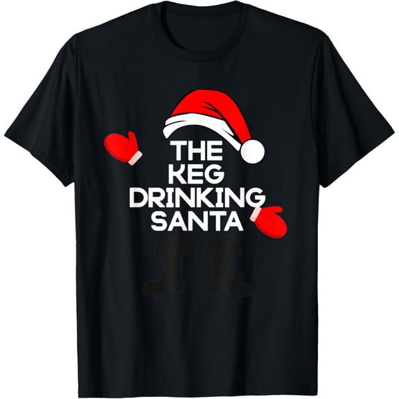 Exquisite and comfortable-The Keg Drinking Santa Brewery Funny Christmas Beer T-Shirt