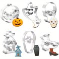 thumbnail image 5 of 6Pcs Stainless Steel Biscuit Cutters Halloween Cookie Cutter Ghost Pumpkin Skull, 5 of 5