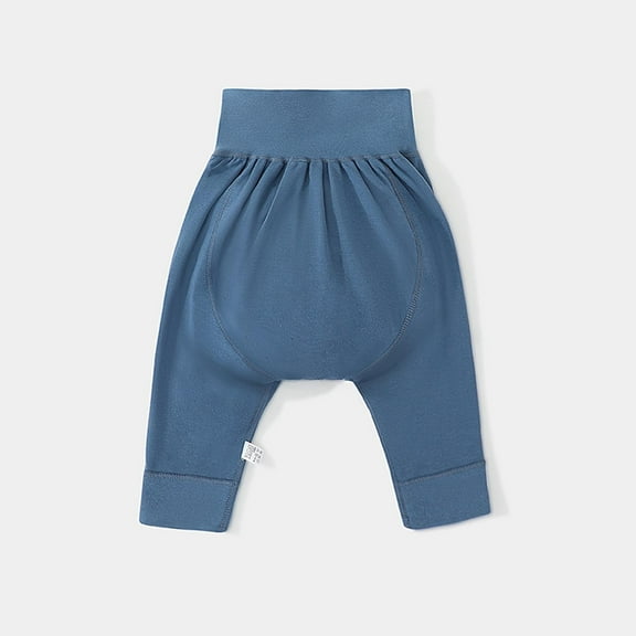 Children's Thin Solid Color High Waist and Belly Protection Buttocks Pants Sleeping Pants Casual Elastic Waist Pants Cinch Bottom Sweatpants Plus Size Kids Clothes