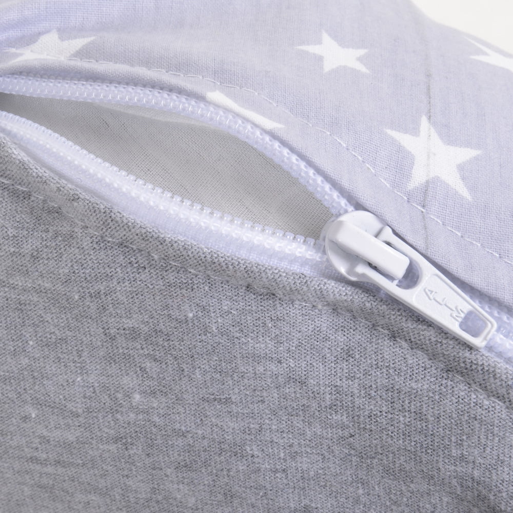 Multifunctional, Ergonomic 100% Cotton Nursing Pillow for Breastfeeding, support, tumy time. Original Standard Size, Removable Cover. Grey, Amamantas