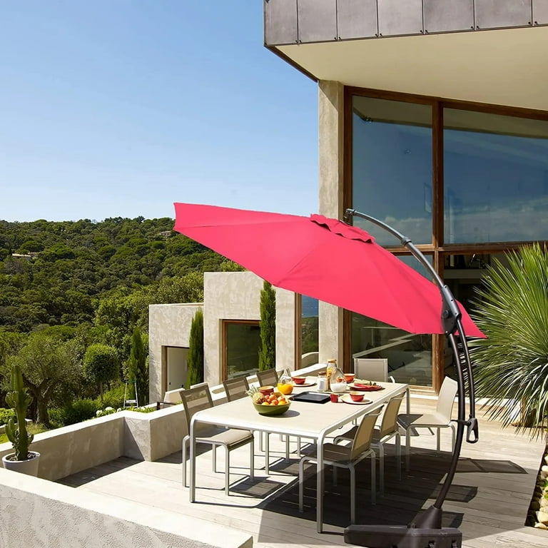 12 patio umbrella for sale PURPLE LEAF Double Sided Patio Umbrella with Light Large Market Umbrellas  with Base