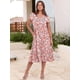 thumbnail image 2 of Vestido ANRABESS, casual, de verano, manga corta, cuello en V, midi para mujer, 2 of 7