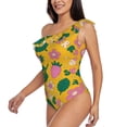 thumbnail image 3 of Picia Strawberry Pattern Women's One Piece Swimsuits,One Shoulder Swimwear Asymmetric ,Ruffle Monokinis Bathing Suits,High Waisted Flattering Bathing Suits-Large, 3 of 8
