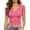 #0212-Hot Pink, variant on Base Layer T Shirts Women's Short Sleeve V Neck Plus Size Solid Shirts Slim Fit Stretch Athletic Tops Summer Daily Wear