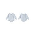 thumbnail image 2 of RUINIXCW Nebworn Baby Girl Boy Spring Fall Winter Clothes Infant Baby Striped Bubble Romper Long Sleeve Peter Pan Doll Collar Bodysuit Bodysuit Playsuit, 2 of 9