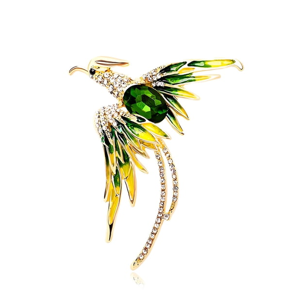 Broche de pájaro de fuego Minnieouse colgante de pecho joyería de moda accesorios multicolores verde