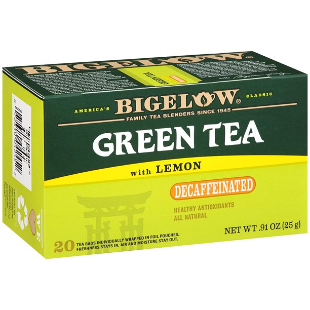 Bigelow Decaffeinated Green Tea with Lemon, 20 Count (Pack of 6), 120