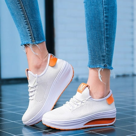 

Fashion Women Mesh Casual Shoe Soft Bottom Rocking Shoe Student Working Sneakers