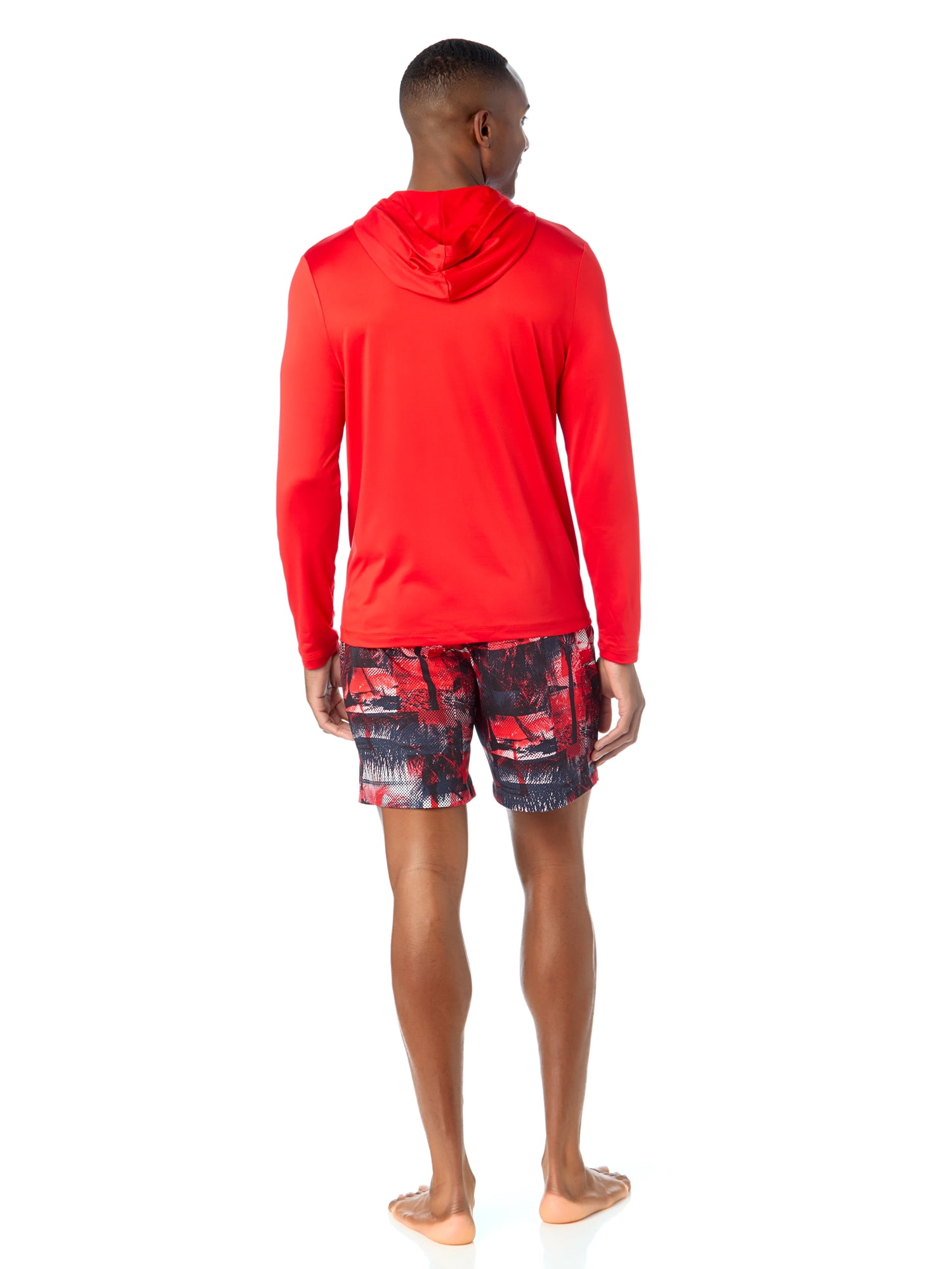 Men's and Big Men's Reebok Long Sleeve Hooded Rashguard, Sizes S-3XL