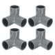 thumbnail image 1 of Conectores de tubería Uxcell de 3 vías, 3/4 pulgadas, codo de 90 grados, accesorios para muebles y estanterías de jardín (4 unidades), gris, 1 of 5