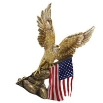 Hytrove Desktop Eagle Statue Sculpture Decor Golden 1Pcs