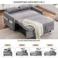 thumbnail image 4 of Leumius 2 Seat Sofa Couch with Pull Out Sleep Sofa Bed, Modern Loveseats with USB Ports, Gray, 4 of 6