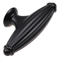 GlideRite 2-1/2 in. Fluted Cabinet Knob, Matte Black, Pack of 10