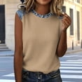 thumbnail image 4 of LVHAOGJOB Débardeurs Sans Manches pour Femmes Col Rond Coton Été Couleur Unie Pulls pour Femmes, 4 of 7