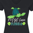 thumbnail image 4 of Inktastic Port St. Lucie, Florida Happy Sea Turtle Women's V-Neck T-Shirt, 4 of 5