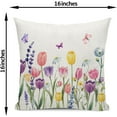 thumbnail image 5 of Spring Pillow Covers 16x16 Set of 2, Watercolor Flowers Lavender Butterful Tulip Decor Farmhouse Throw Pillows Summer Spring Decorations Floral Pillowcase Square Outdoor Cushion Case for Couch, 5 of 6
