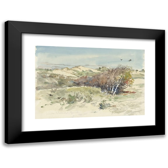 Jan Hoynck van Papendrecht 14x11 Black Modern Framed Museum Art Print Titled - Duin Landscape Between Bloemendaal and Ijmuiden (1891)