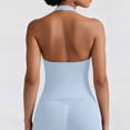 thumbnail image 4 of WMTBSRSW Halter Tank Tops for Womens Stretchy Sleeveless Backless Shirts Slim Fit Backless Workout Yoga Tops Fitness Sky Blue Large, 4 of 9