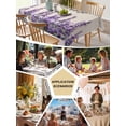 thumbnail image 6 of Purple Lavender Tablecloth Rectangle Table Cloth 52x70, Waterproof Tablecloth Outdoor Table Cloth, Purple Spring Floral Wildflower Plant Washable Table Cover for Kitchen Dinning Party, 6 of 8