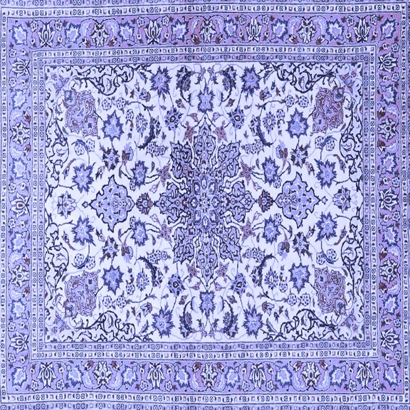 Ahgly Company Indoor Square Medallion Blue Traditional Area Rugs, 3' Square