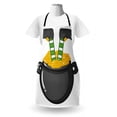 thumbnail image 3 of Leprechaun Apron, Upside down Funny Elf Legs in a Pot Full of Coins, Unisex Kitchen Bib with Adjustable Neck for Cooking Gardening, Adult Size, Grey Multicolor, by Ambesonne, 3 of 4